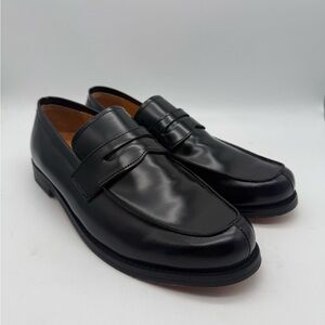 EUC Express Black Leather Penny Loafers Slip On Dress Shoes Size 10